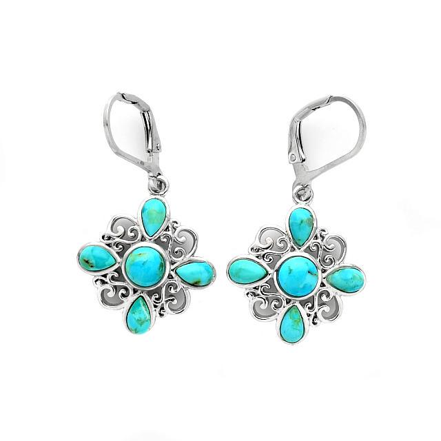 Sterling Silver Turquoise Dangle Earrings (1 of 1)