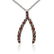Sterling Silver Round Garnet Wishbone Pendant - 3