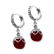 Sterling Silver 12mm Carnelian Bead Hoop Earrings