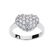 Fine Silver Plate Pave CZ Heart Ring