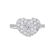 Fine Silver Plate Pave CZ Heart Ring - 2
