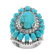 Sterling Silver Turquoise & Topaz Flower Ring-SZ 6