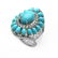 Sterling Silver Turquoise & Topaz Flower Ring-SZ 6 - 2