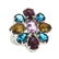 Sterling Silver Multi Gemstone Flower Ring-SZ 7 - 2