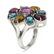 Sterling Silver Multi Gemstone Flower Ring-SZ 7 - 3
