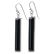 Silver Black Agate & White Topaz Linear Earrings