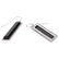 Silver Black Agate & White Topaz Linear Earrings - 3