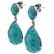Sterling Silver Turquoise Drop Earrings - 2