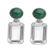 Silver 22.80ctw Quartz & Malachite Drop Earrings