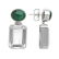 Silver 22.80ctw Quartz & Malachite Drop Earrings - 2