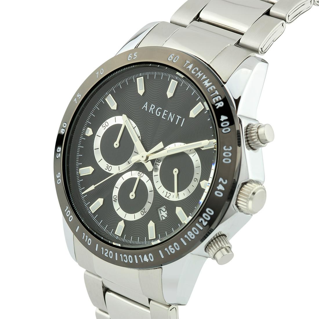 Argenti Multi-Function Chronograph Men's Watch: Citizen/Miyota VD53B Quartz Movement, True Chronograph Functions, Tachymeter Scale, Visible Date Window, Multi.Textured Dial, Luminescent Hands and Hour Markers Round Stainless Steel Case with 22mm Ad