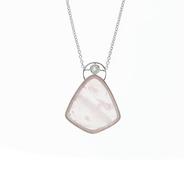 Sterling Silver Onyx & White Topaz Necklace (1 of 1)