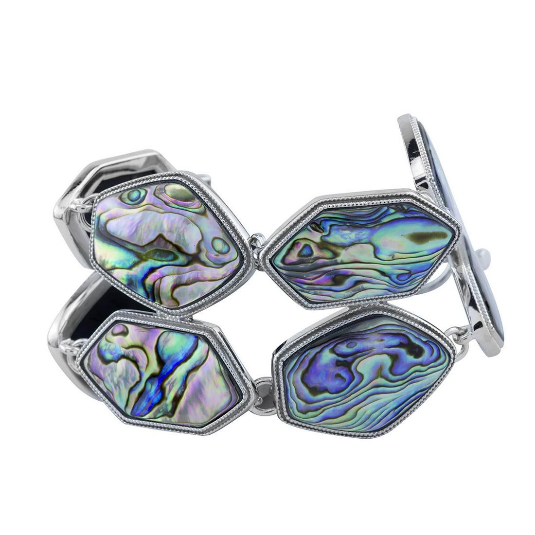 Sterling Silver Abalone Two-Row Toggle Bracelet (1 of 3)