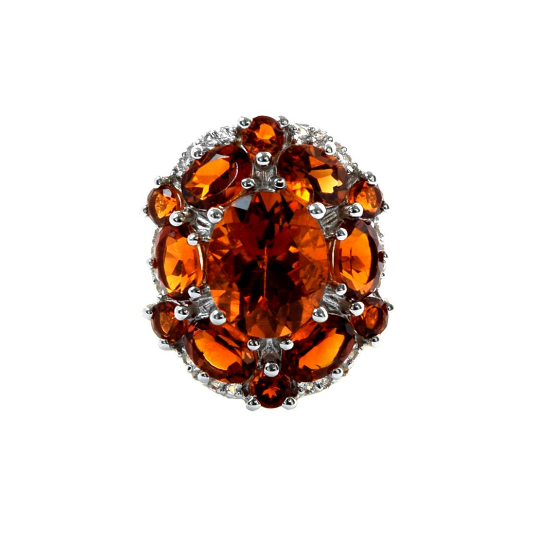 Silver 5.97ct Madeira Citrine Halo Ring_SZ 8 (1 of 2)