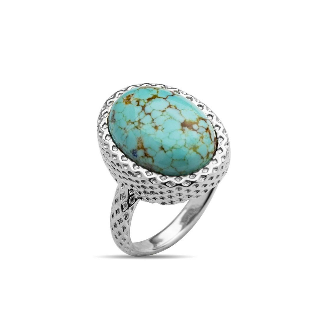 Sterling Silver Mine8 Turquoise Textured Ring-SZ 5 (1 of 1)