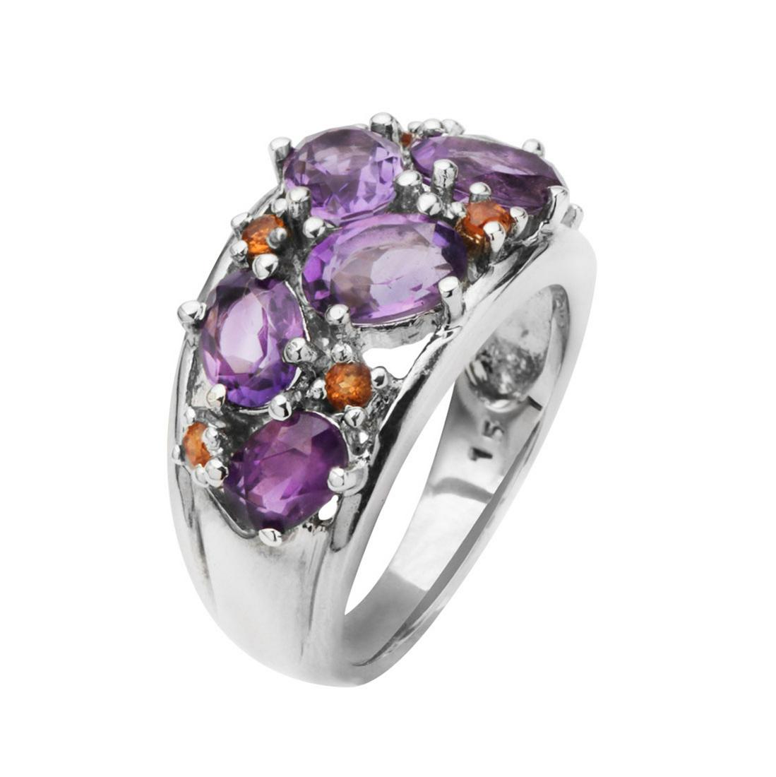 Sterling Silver Amethyst & Citrine Ring-SZ 7 (1 of 1)