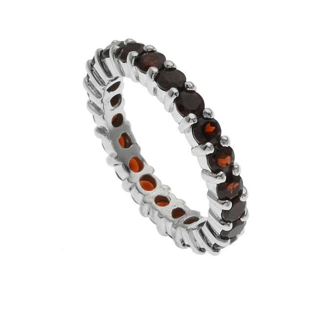 Sterling Silver Garnet Eternity Band Ring-SZ 7 (1 of 1)