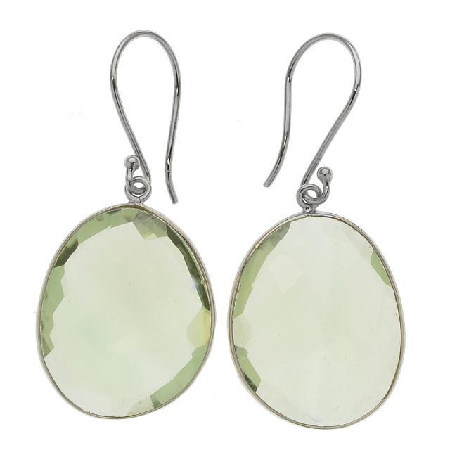 Sterling Silver Green Amethyst Drop Earrings (1 of 1)