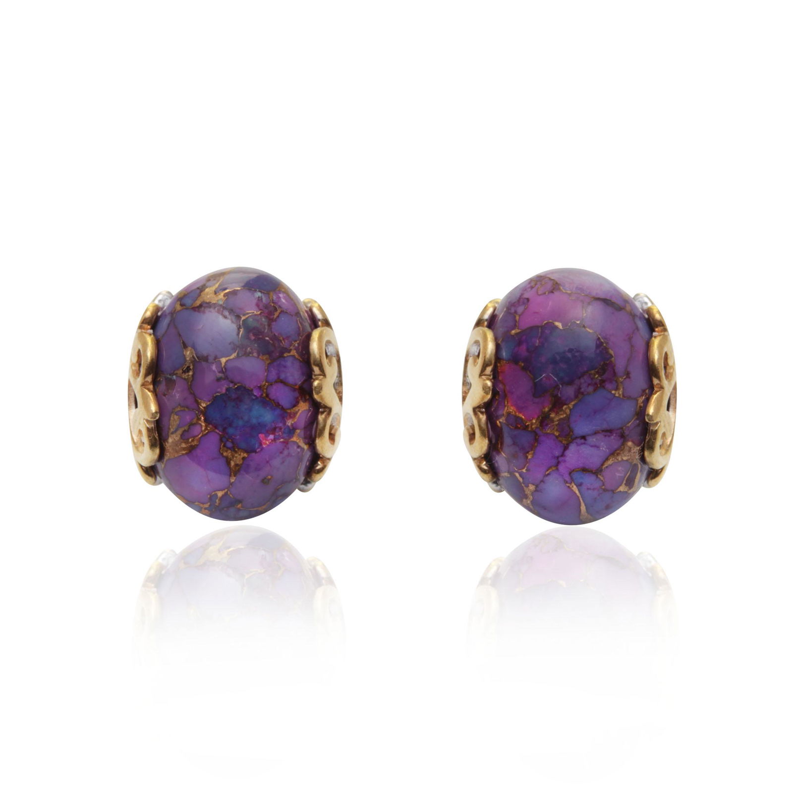 Silver Purple Mohave Turquoise Stud Earrings (1 of 1)