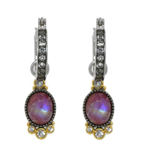 Silver Moonstone Jasper Doublet Drop Earrings (1 of 2)