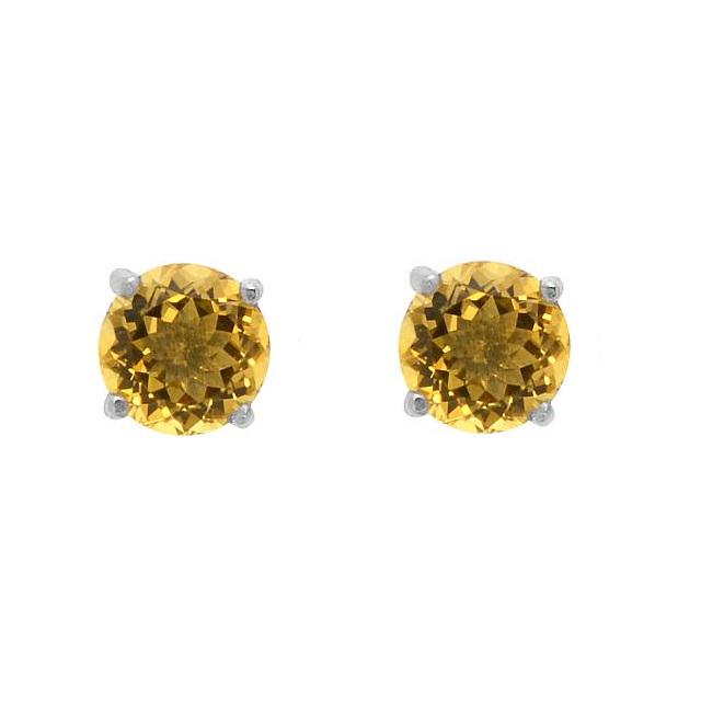 Sterling Silver 5.88ct Citrine 10mm Stud Earrings (1 of 2)