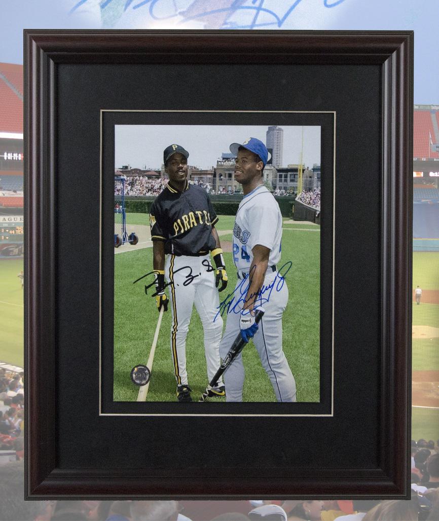 Barry Bonds & Ken Griffey Jr 13x15 autograph GFA: Barry Bonds & Ken Griffey Jr. 13x15 dual autograph 8x10v GFA Certified