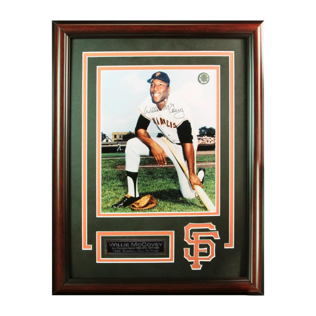 Willie McCovey San Francisco Giants Signed GFA: Willie McCovey San Francisco Giants Custom Framed 12x16 Autographed 8x10 GFA