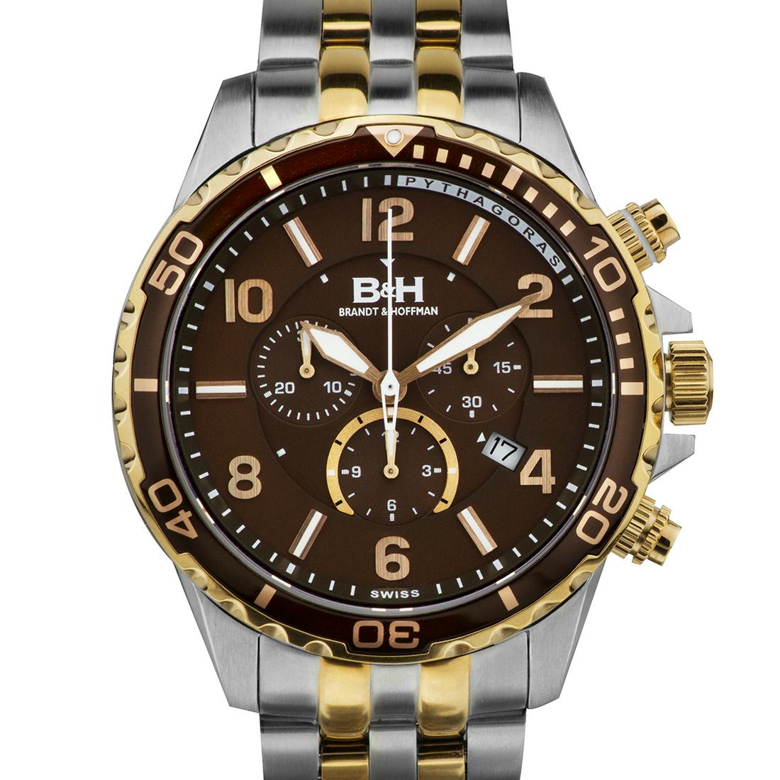 Brandt & Hoffman Pythagoras Chronograph Mens Watch: Coming off of the biggest year in Brandt & Hoffman history, the Pythagoras is evidence that B&H doesn't rest on its laurels. A completely new sport design featuring the finest workmanship, fit & finis