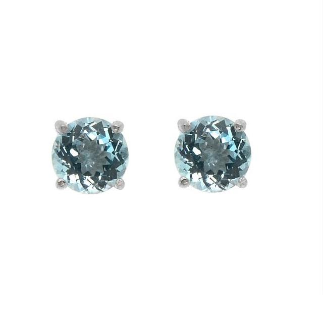 Silver 8.16ct Sky Blue Topaz 10MM Stud Earrings (1 of 2)