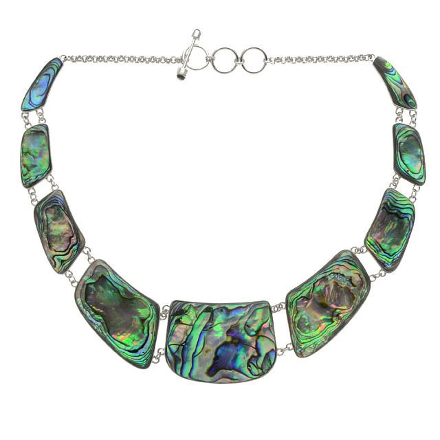 Sterling Silver Freeform Abalone Toggle Necklace (1 of 1)