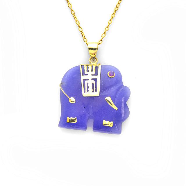18K Gold over Silver Lavender Jade Pendant (1 of 1)