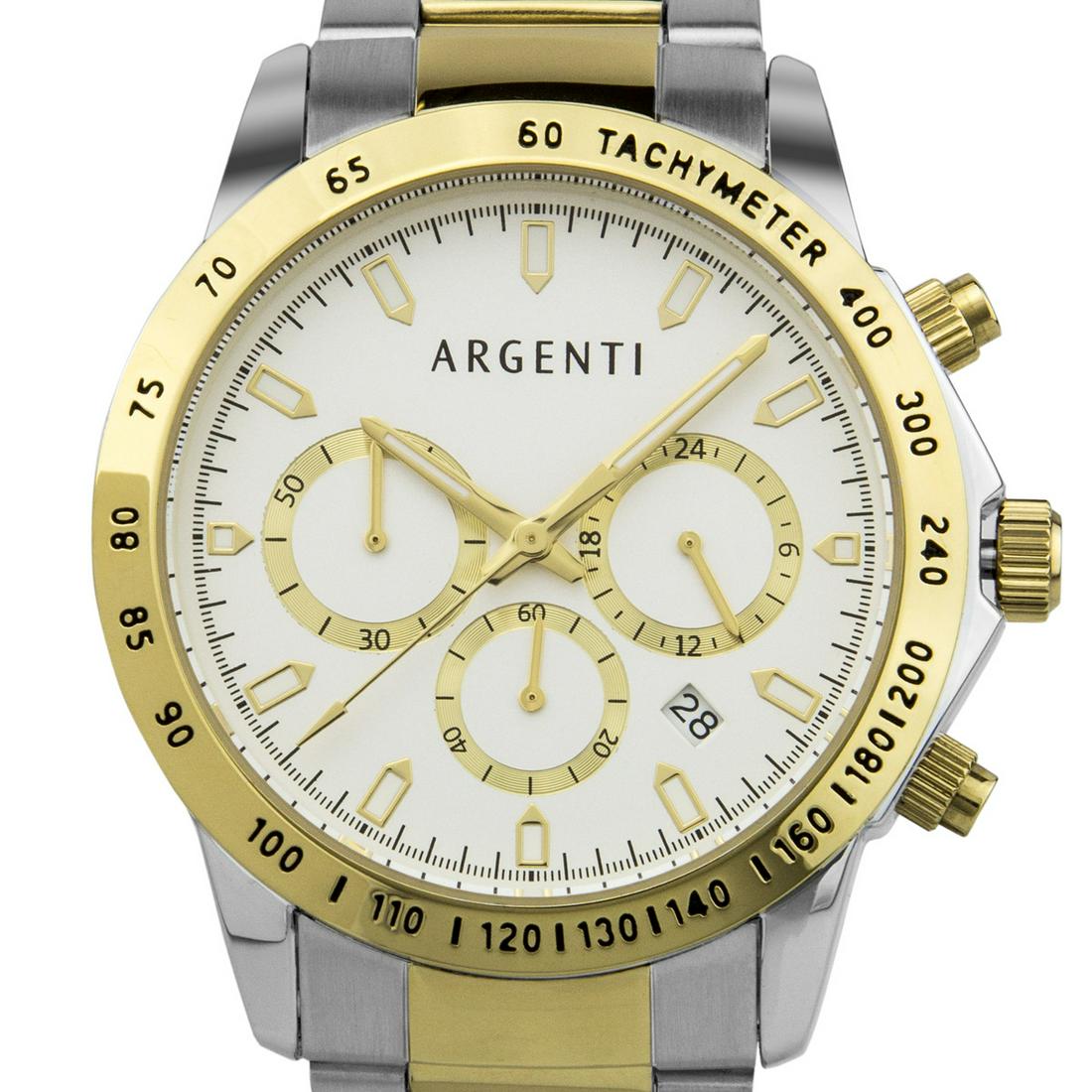 Multi- Function Chronograph Men's Watch: Citizen/Miyota VD53B Quartz Movement, True Chronograph Functions, Tachymeter Scale, Visible Date Window, Multi.Textured Dial, Luminescent Hands and Hour Markers Round Stainless Steel Case with 22mm Ad