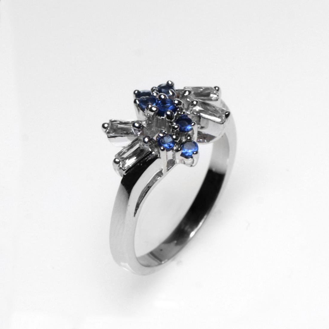 Silver Tone Marcasite & CZ Ring-SZ 8 (1 of 1)