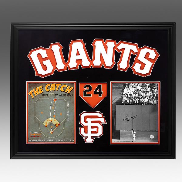 Willie Mays San Francisco Giants Signed GFA: Willie Mays San Francisco Giants Custom Framed 24x20 Autographed 8x10 GFA