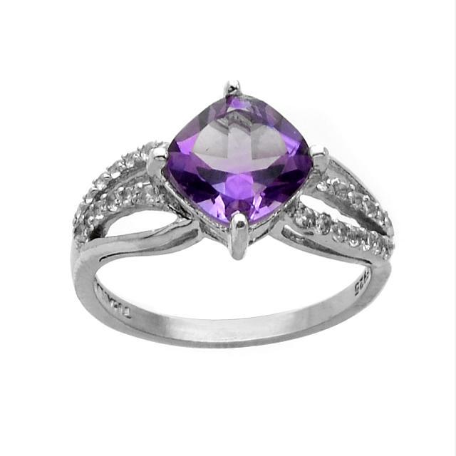 Sterling Silver Amethyst Swirl Ring-SZ 5 (1 of 1)