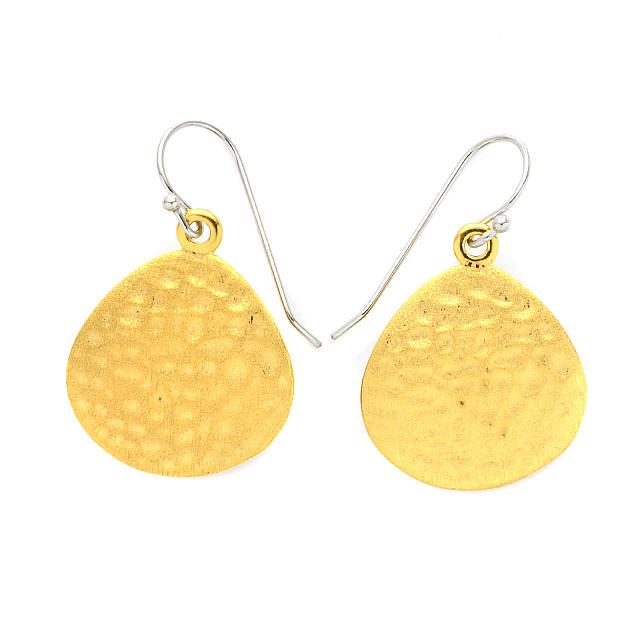 14K Gold over Silver Hammered Textured Earrings (1 of 1)