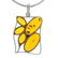 Sterling Silver Baltic Amber Openwork Pendant