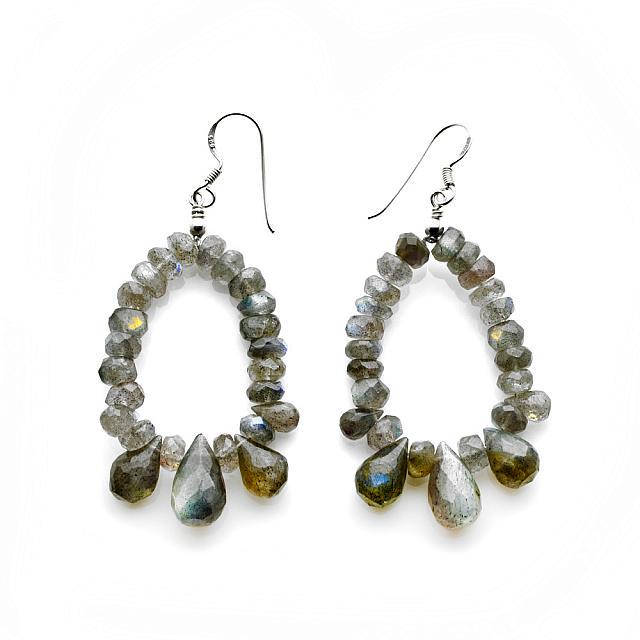 Sterling Silver Labradorite Drop Earrings (1 of 1)