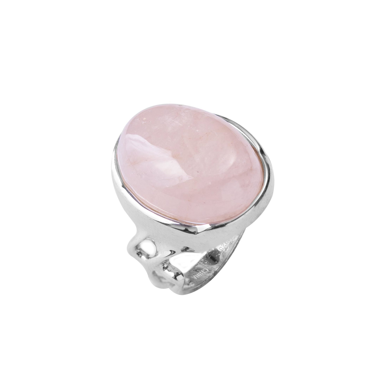 Sterling Silver Oval Morganite Ring-SZ 5: • Genuine morganite_x000D_ • Setting: Bezel/ Adhesive_x000D_ • Measurement: 20mm L x 19mm W_x000D_ • Gleaming rhodium over fine sterling silver_x000D_ • Disclaimer: Gemst