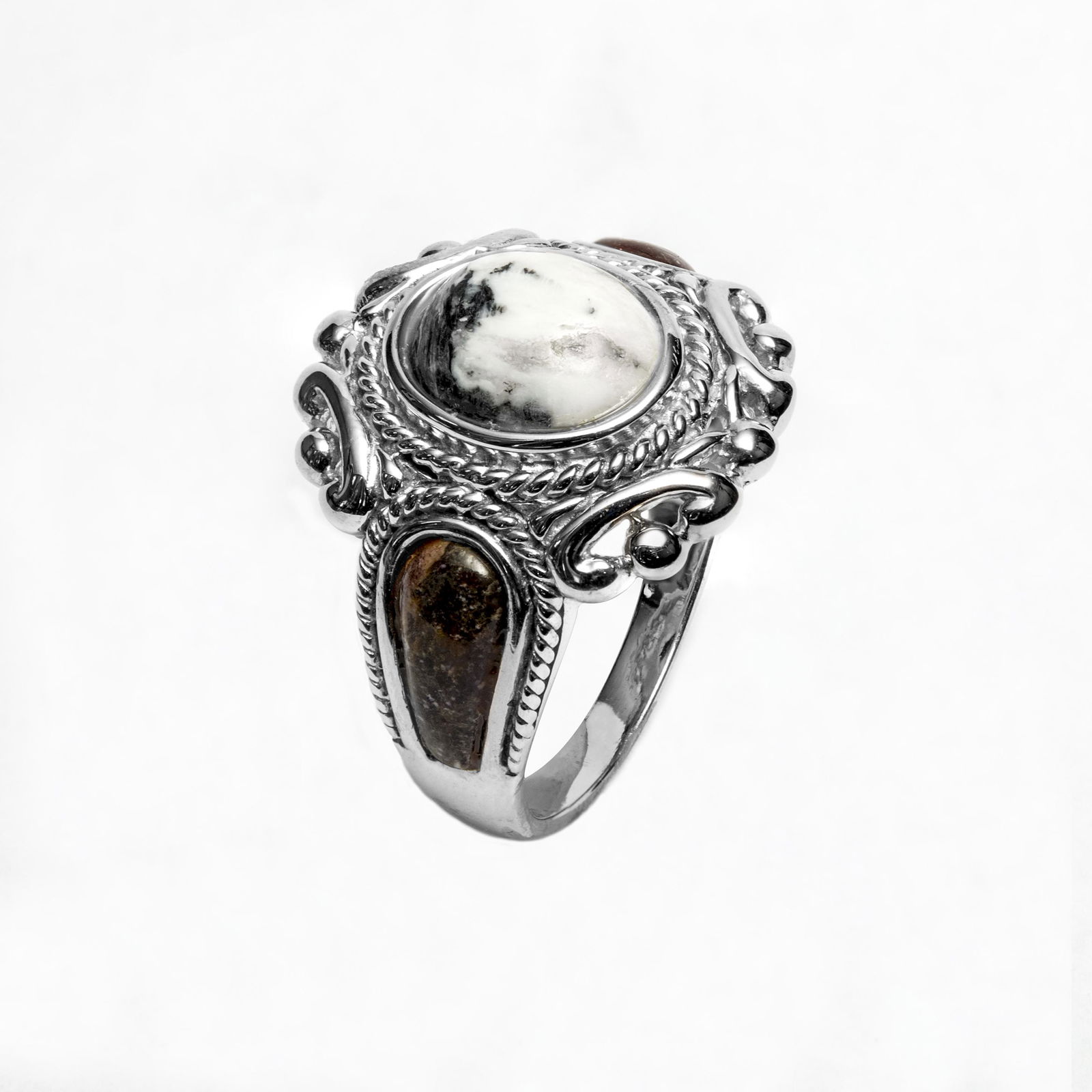 Sterling Silver White Buffalo Quartz Ring-SZ 10 (1 of 1)