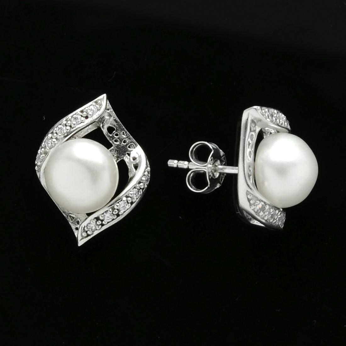 Sterling Silver Genuine Freshwater Pearl Earrings (1 of 2)