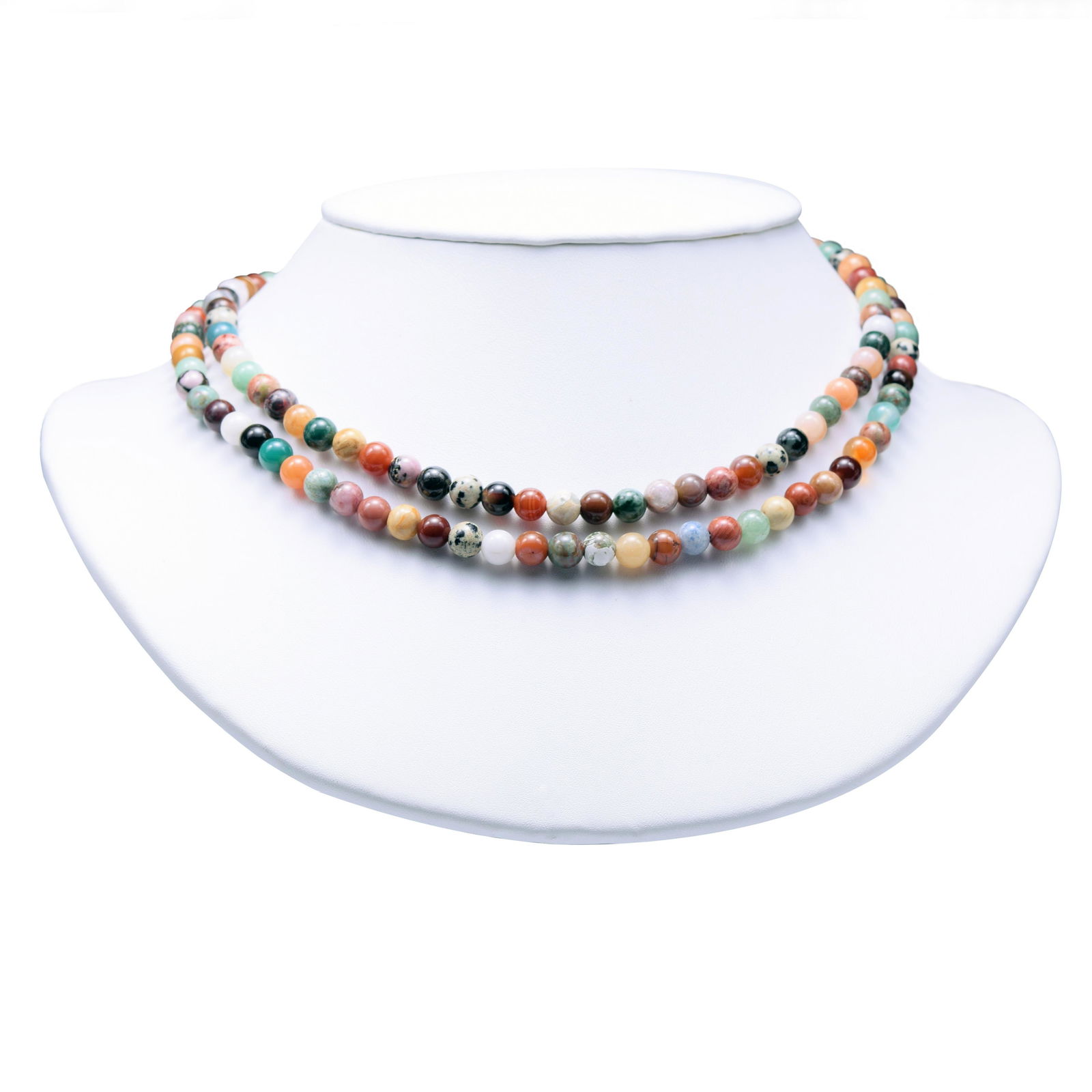 Sterling Silver Multi Agate Necklace 32" (1 of 3)