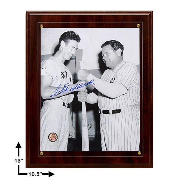 Ted Williams Boston Red Sox Signed 8x10 Plaque GFA: Ted Williams Boston Red Sox Signed 8x10 Plaque GFA