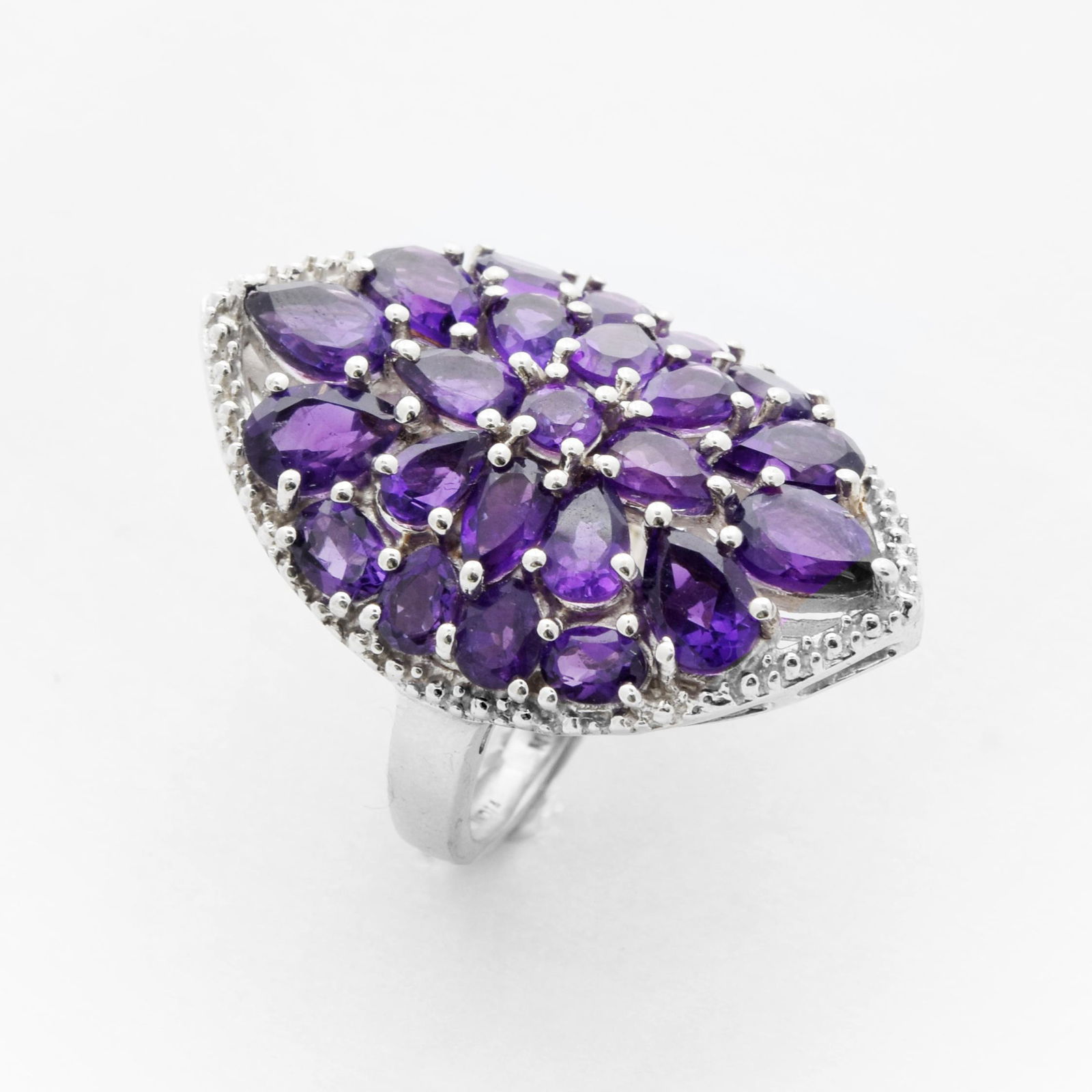 Sterling Silver 3.95ct Amethyst Shield Ring-SZ 5 (1 of 1)