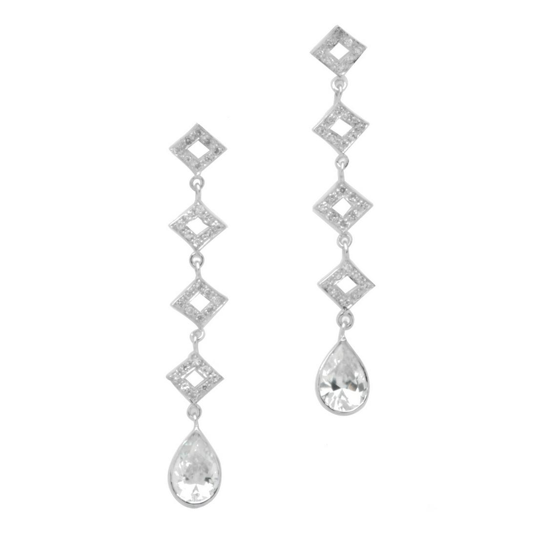 Sterling Silver Cubic Zirconia Drop Earrings (1 of 1)