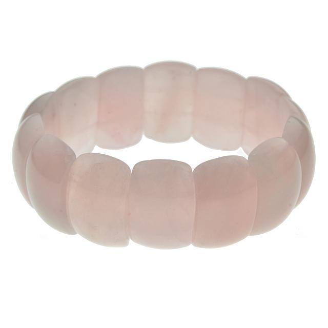 25 x 14mm Rectangular Rose Quartz Stretch Bracelet (1 of 1)