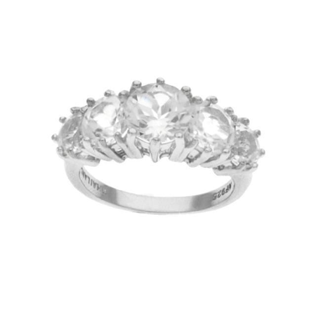 Silver 4.80ct White Topaz Graduated Ring-SZ 7 (1 of 1)
