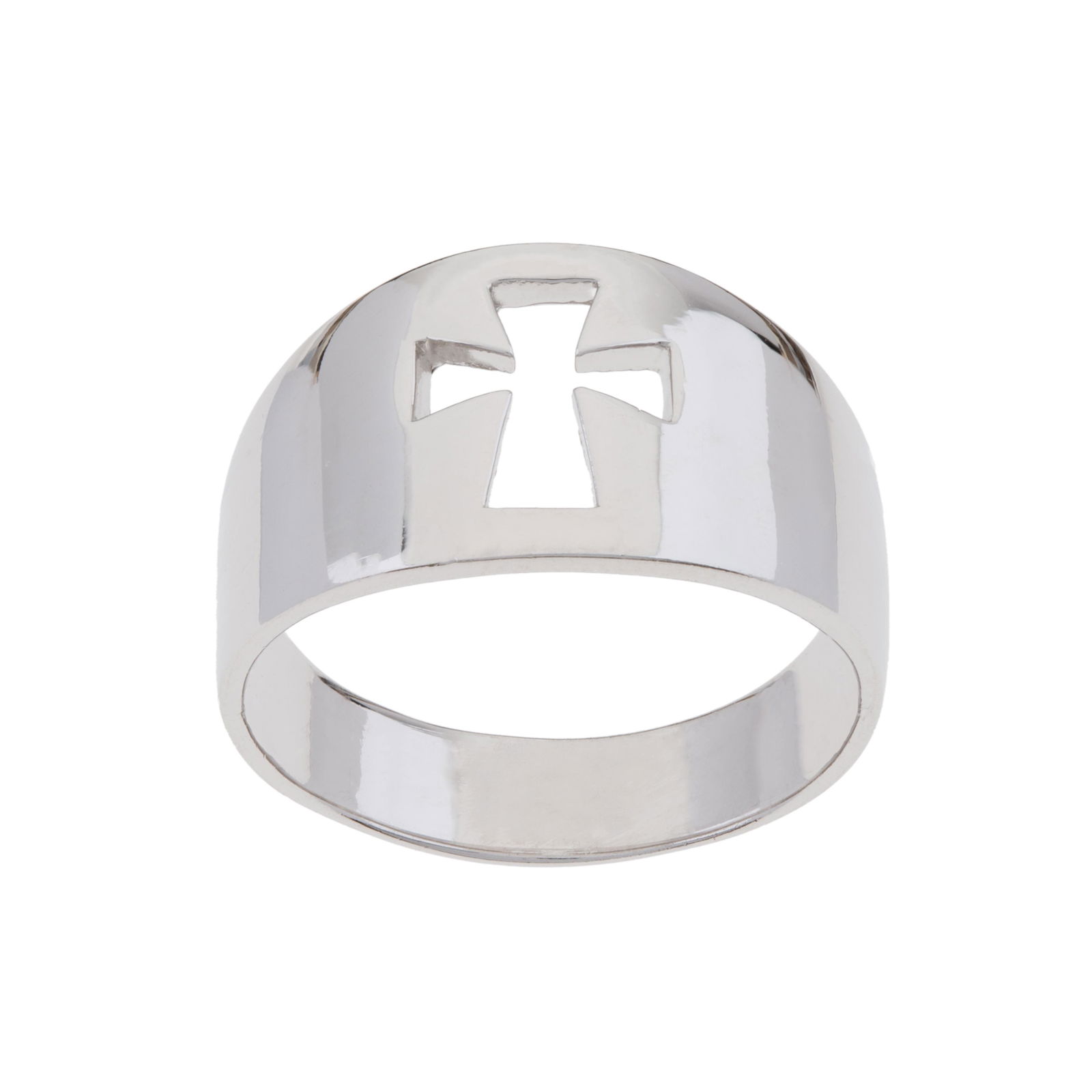 Silver Tone Cross Band Ring-SZ 7 (1 of 2)