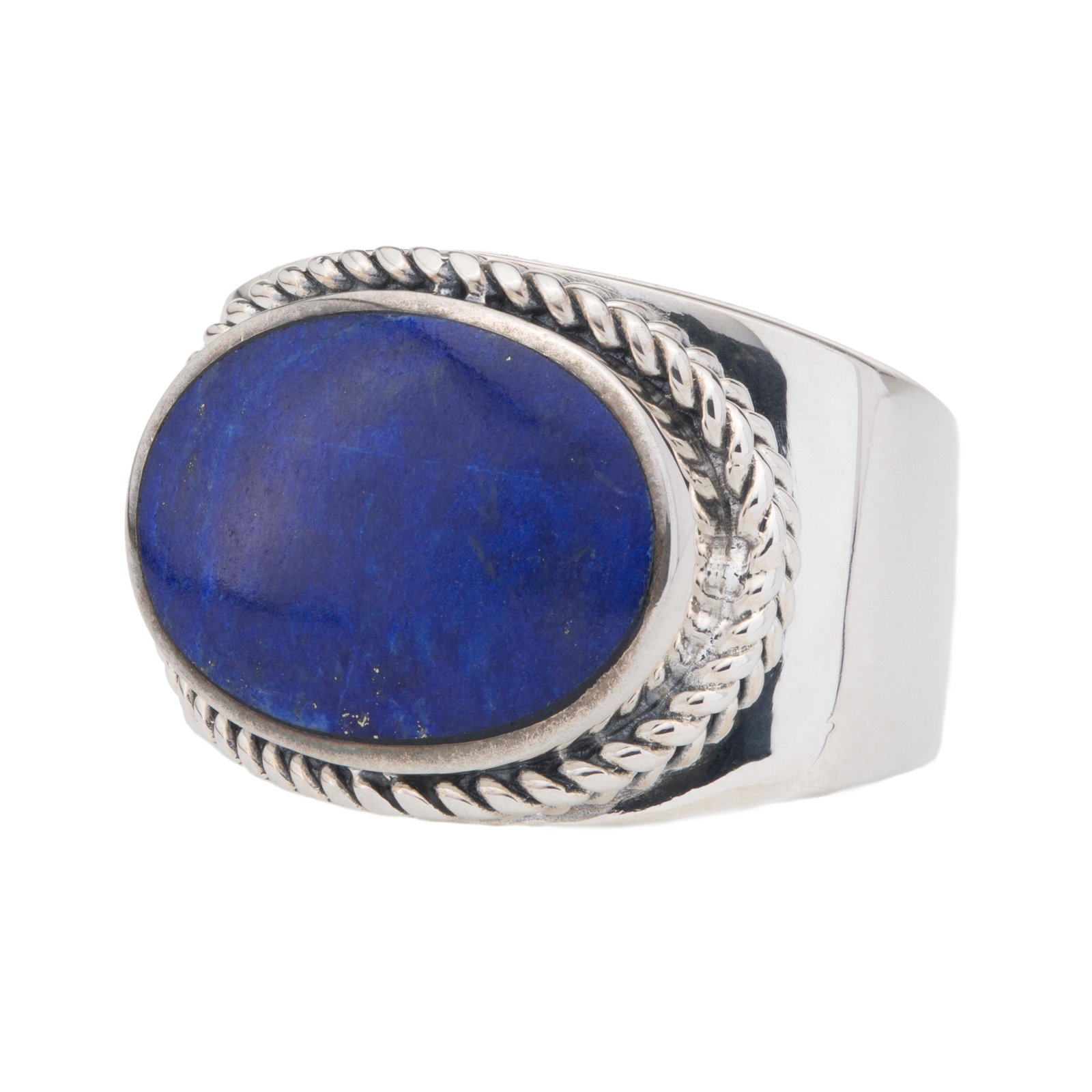Sterling Silver Oval Lapis East-West Ring-SZ 7 (1 of 3)