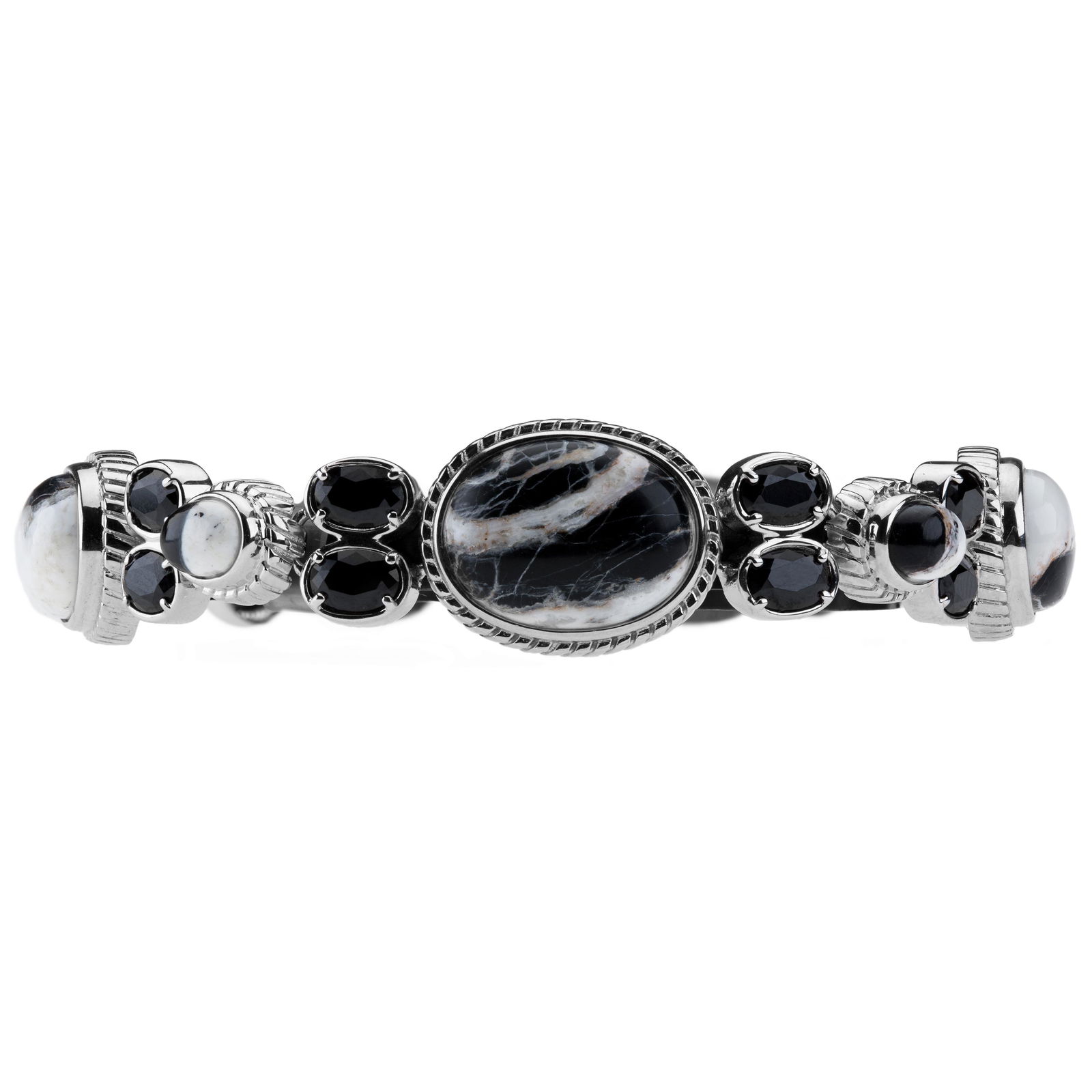 Silver White Buffalo & Spine Bracelet 8.2" (1 of 3)